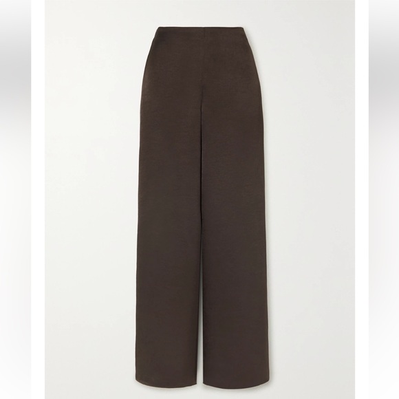 Vince Recycled Satin Wide Leg Pants Brown - Picture 1 of 11